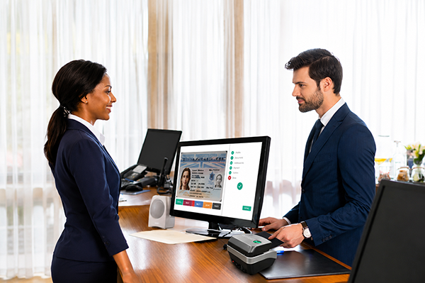 FACES2 ID Authentication identity verification at a reception desk